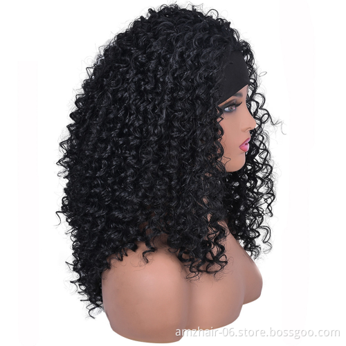 Cheap Virgin Brazilian Cuticle Aligned Natural Remy Human Hair Headband Wig 180% Density Glueless None Lace Wig For Black Women